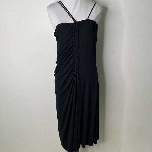 MARTIN MARGIELA Dresses & Skirts - Vintage MARTIN MARGIELA Women's Black Spaghetti Straps Ruffled Mini Dress 42 IT